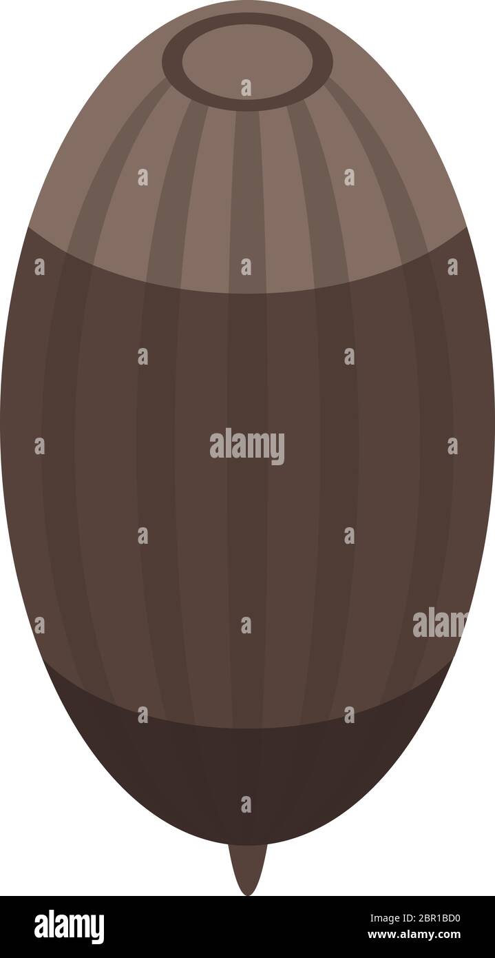 Brown acorn icon, isometric style Stock Vector