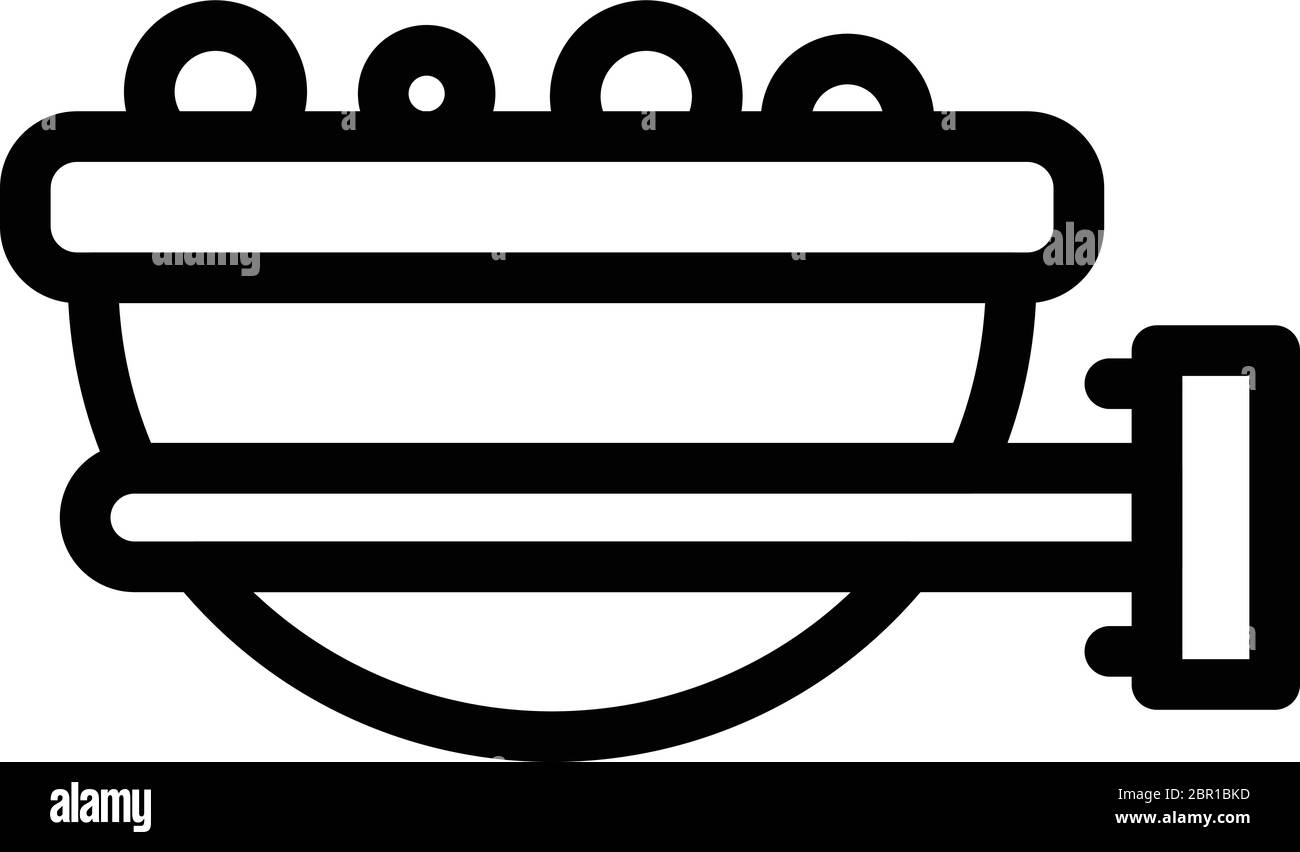 Bowl bird feeder icon, outline style Stock Vector