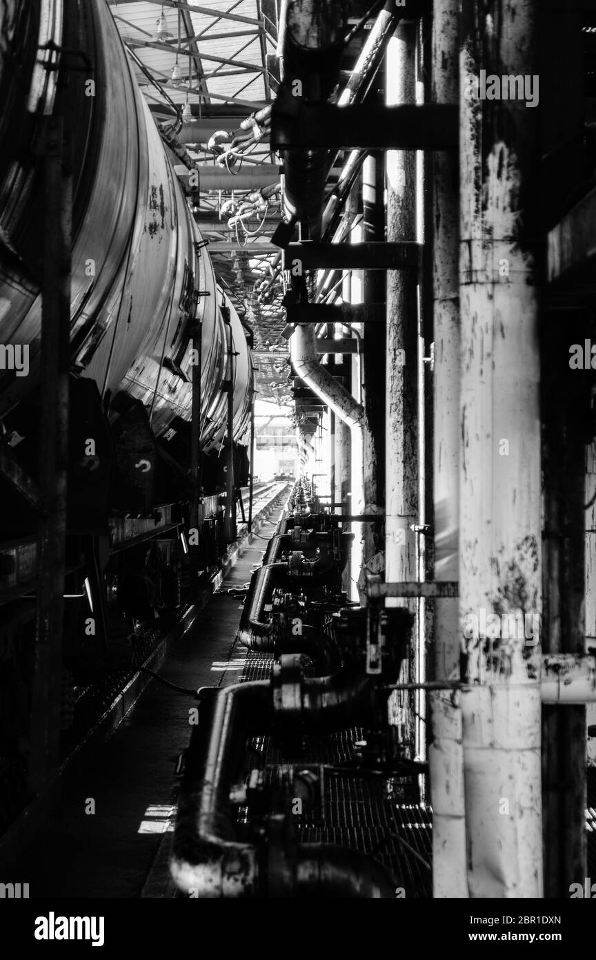 Close up industrial view,A equipment of oil refining,Oil and gas