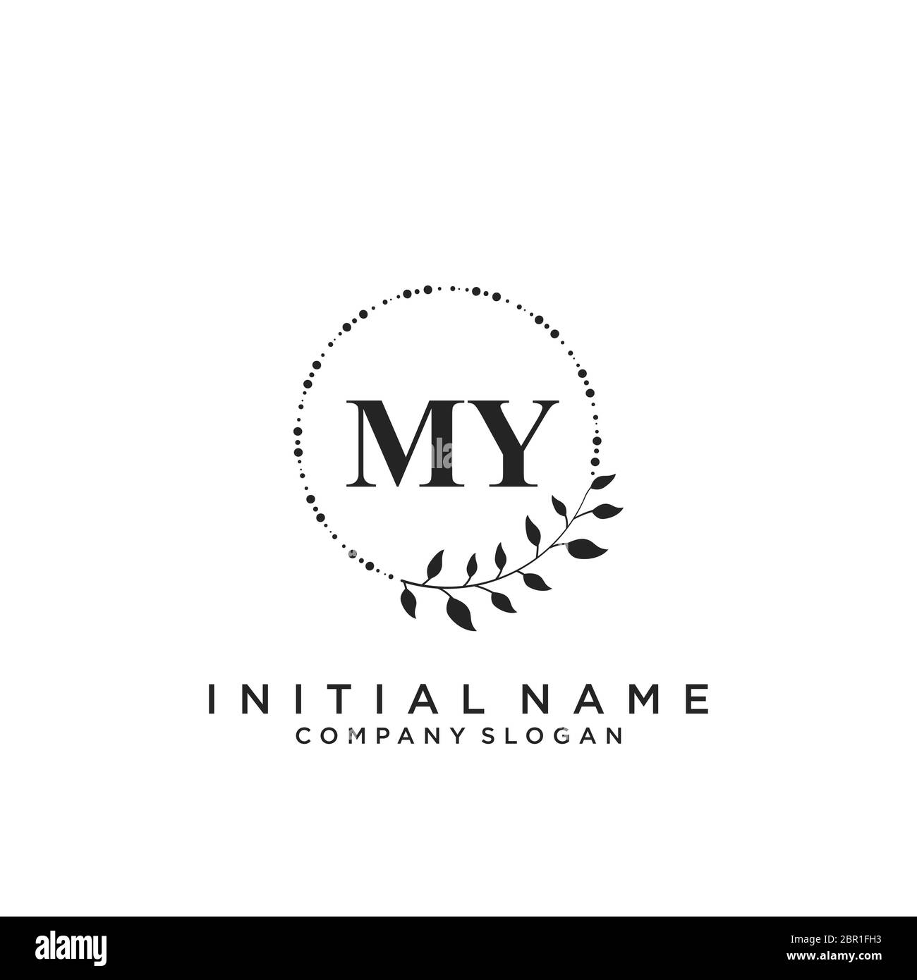 Initial MY beauty monogram and elegant logo design Stock Vector