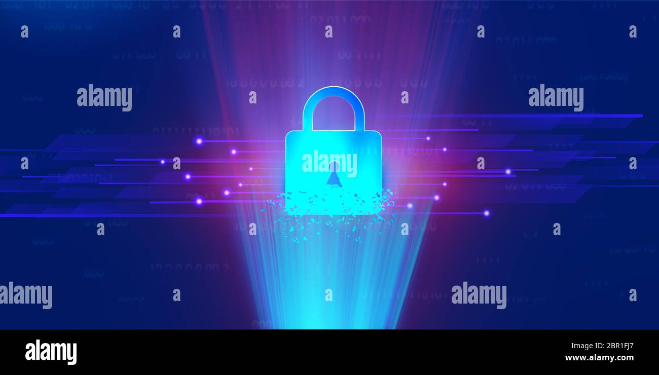 Abstract cyber security background illustration copy space for your text Stock Photo