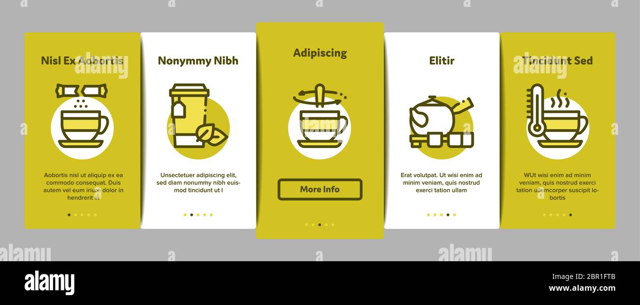 Tea Ceremony Tradition Onboarding Elements Icons Set Vector Stock ...
