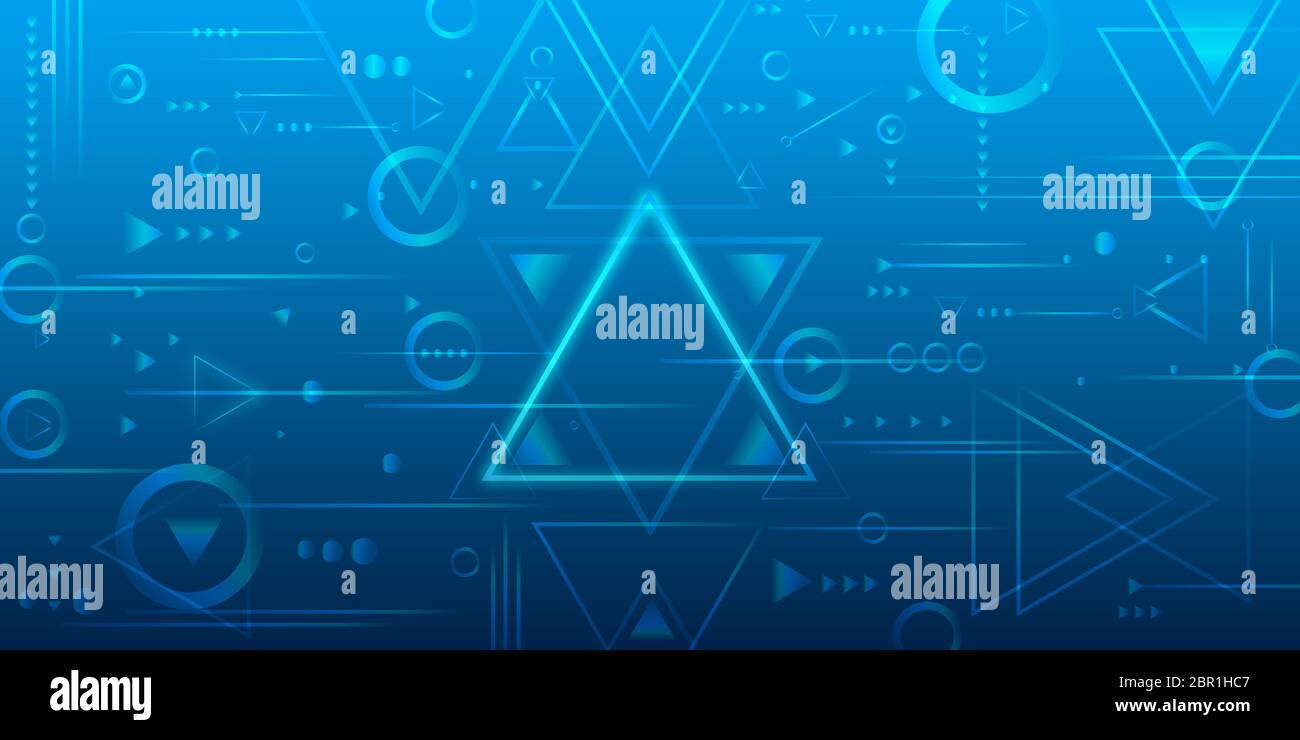 Abstract blue motion blur geometric background illustration with blue ...