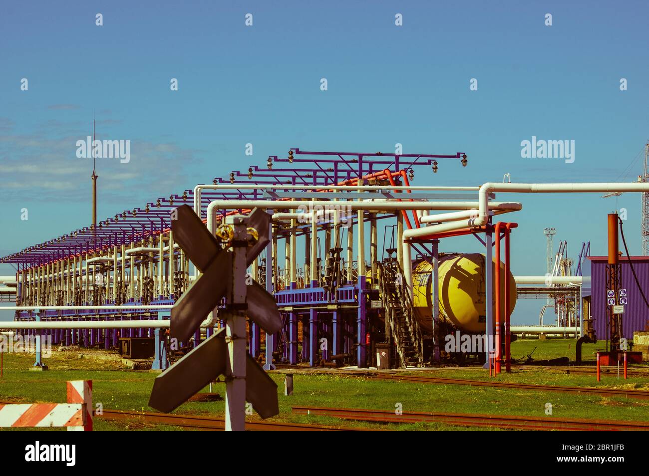 Close up industrial view,A equipment of oil refining,Oil and gas