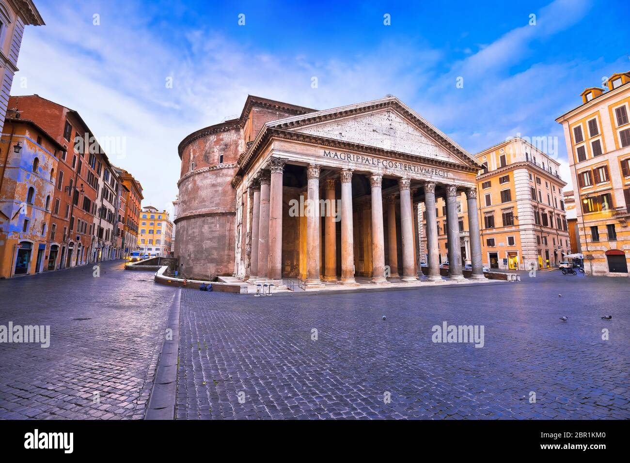 Patheon square ancient landmark in eternal city of Rome view, capital 