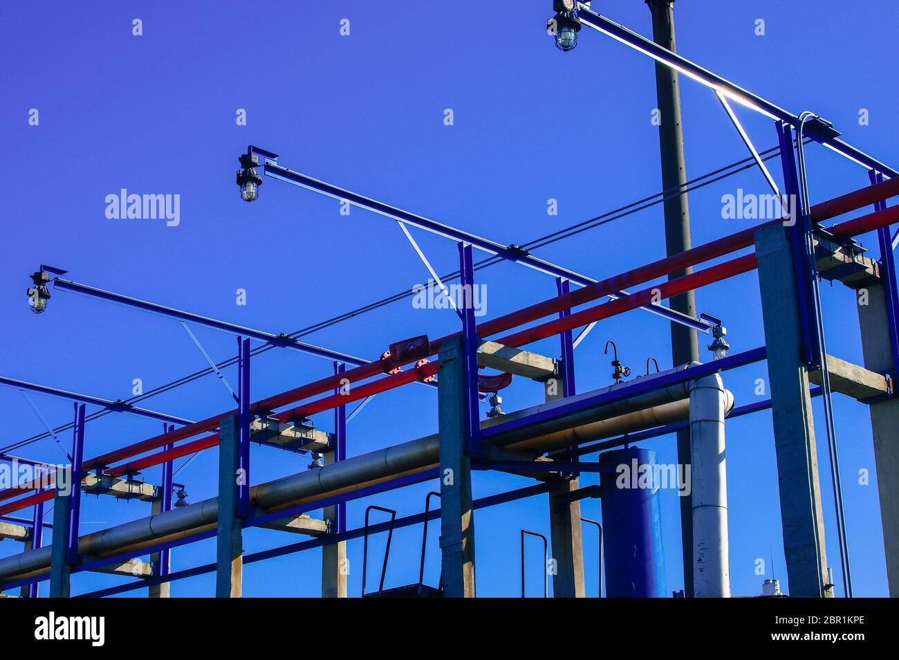 Close up industrial view,A equipment of oil refining,Oil and gas