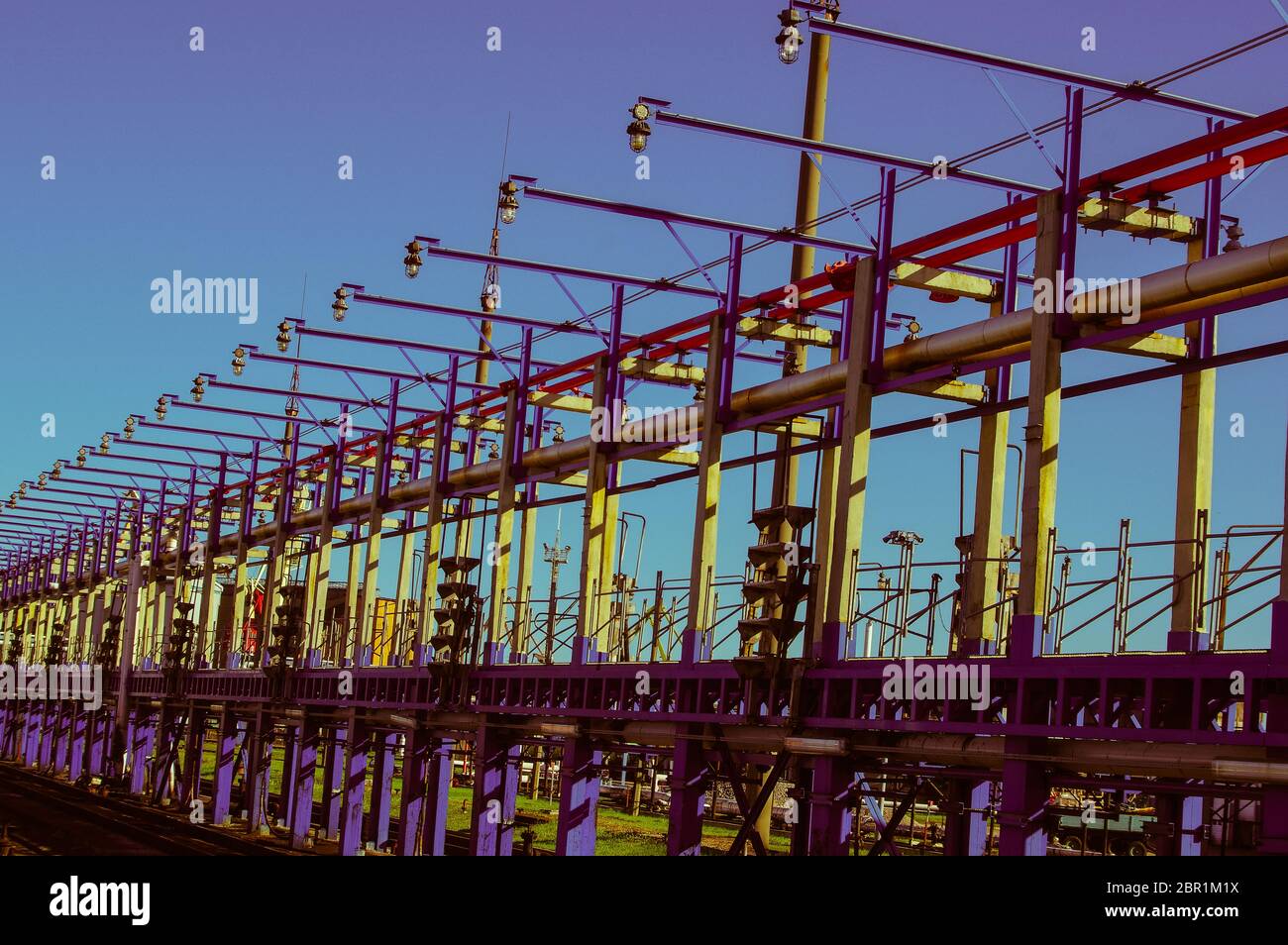 Close up industrial view,A equipment of oil refining,Oil and gas