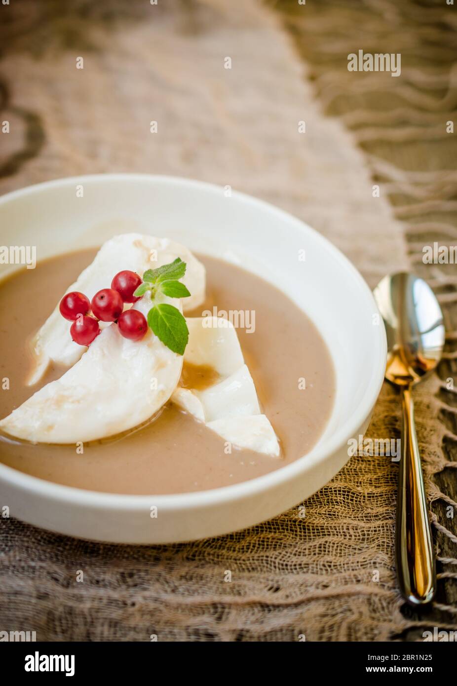 Floating island dessert Stock Photo