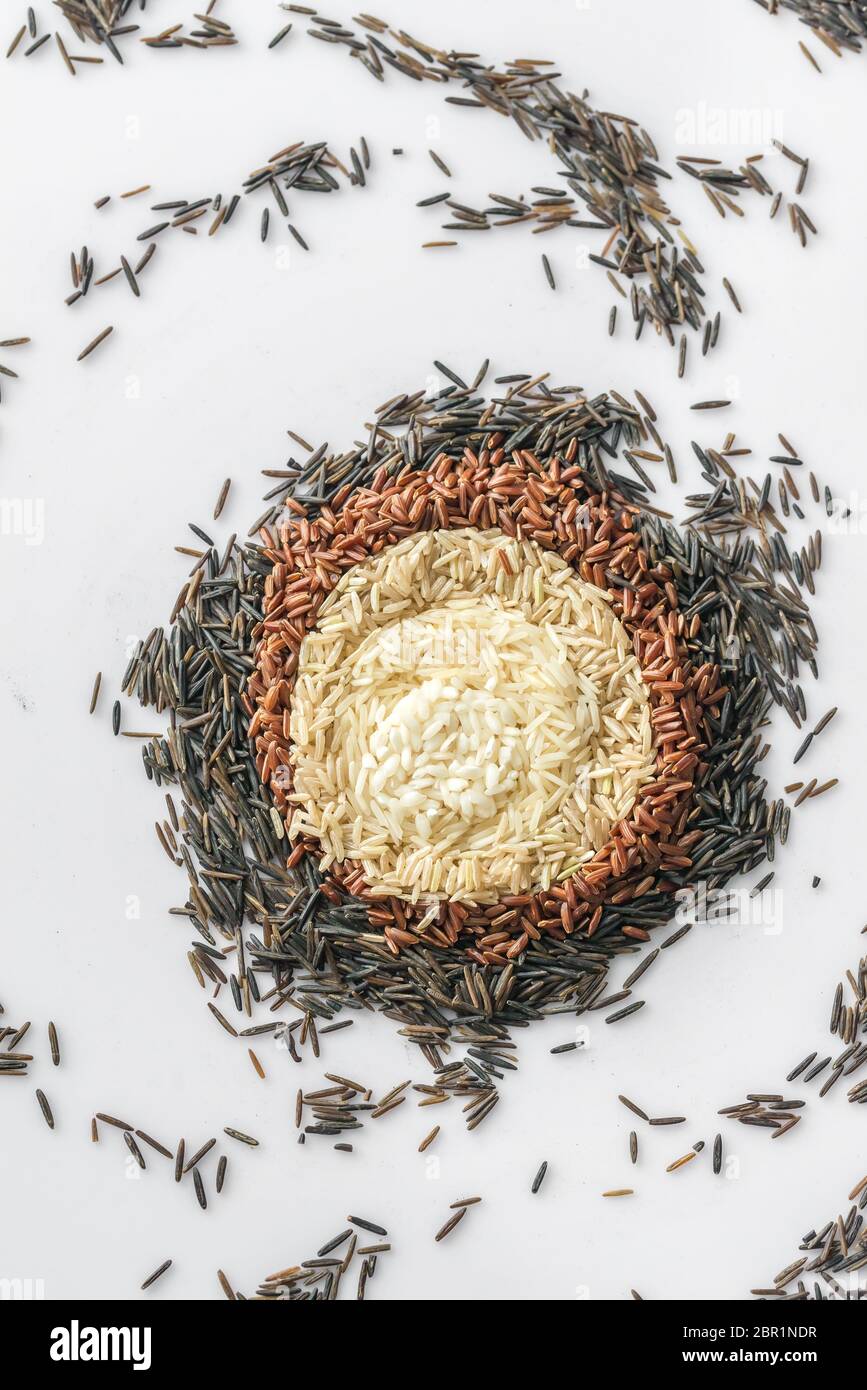 Different Kinds Of Rice On The White Background Stock Photo Alamy Different kinds of rice on the white background stock photo alamy