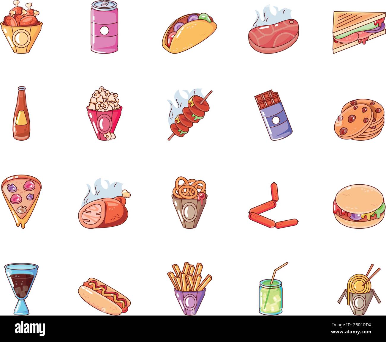 set of icons food on white background vector illustration design Stock ...