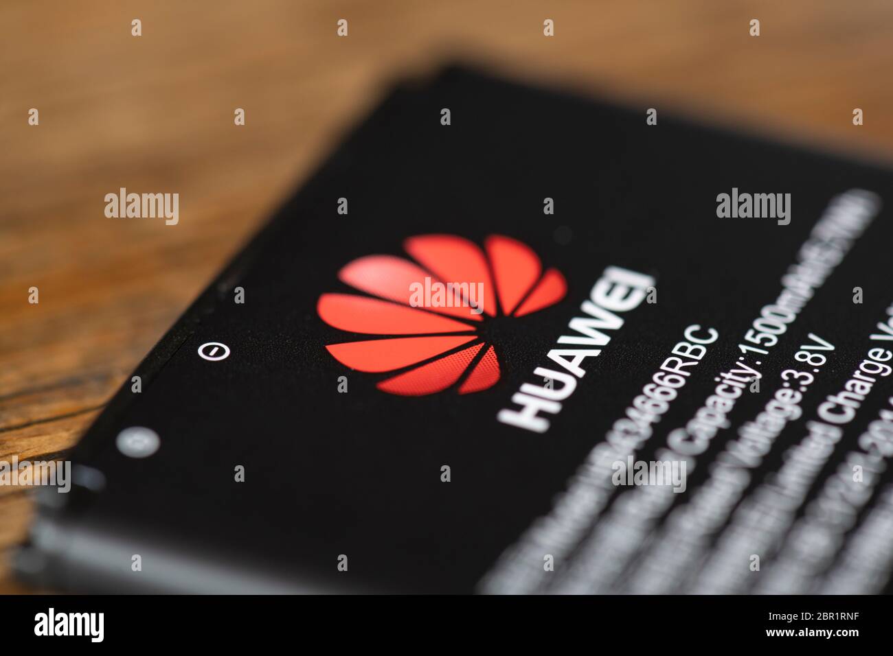 Huawei Logo on battery Stock Photo