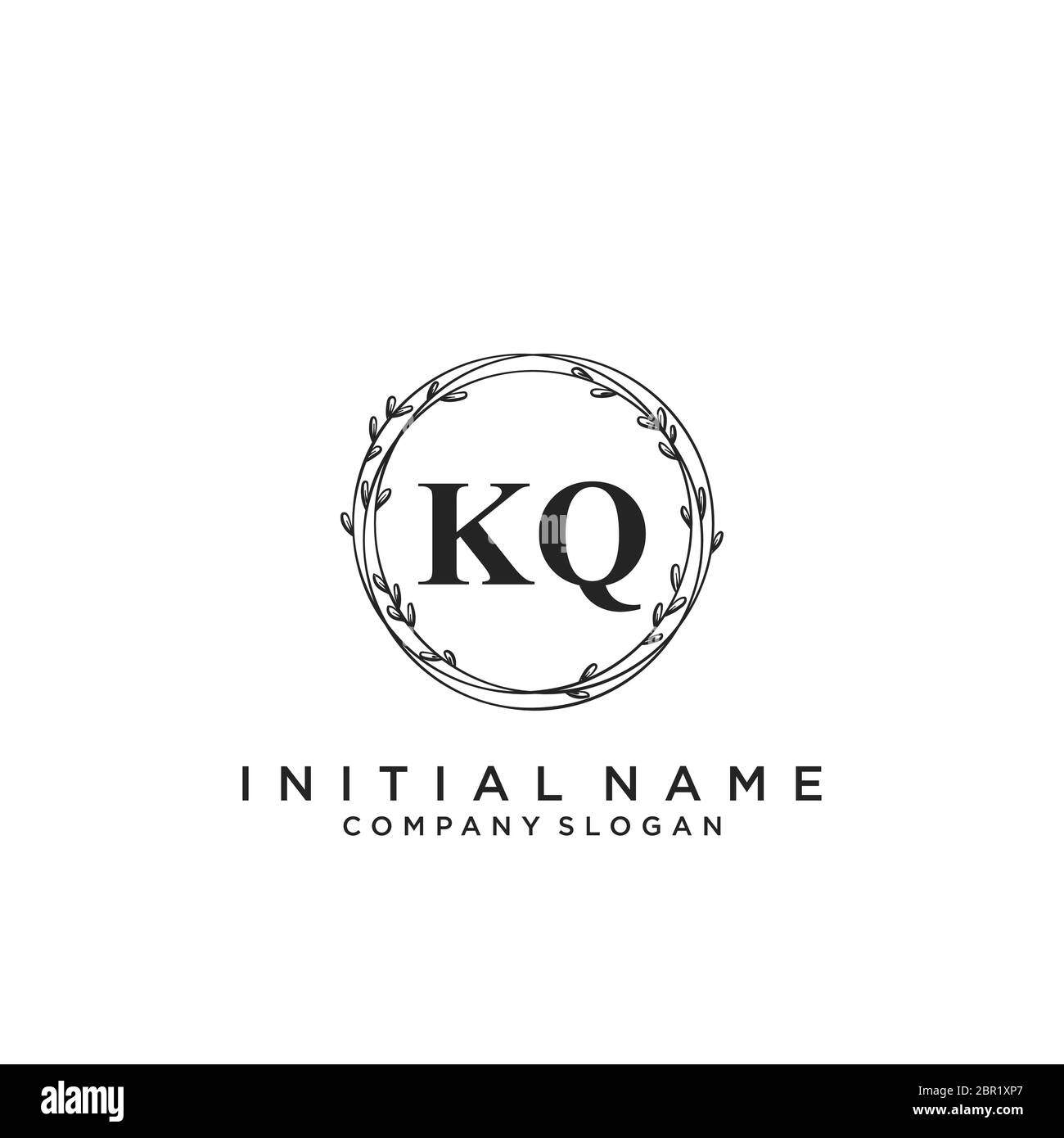 Initial KQ beauty monogram and elegant logo design Stock Vector Image