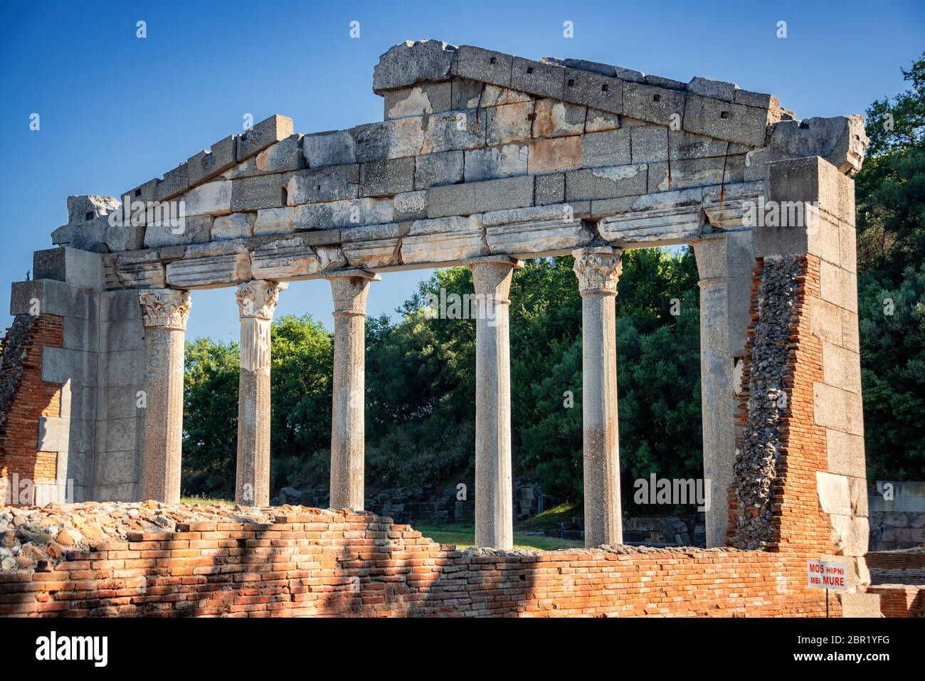 Temple ruins in Ancient Apollonia - Monument of Agonothetes Stock Photo ...