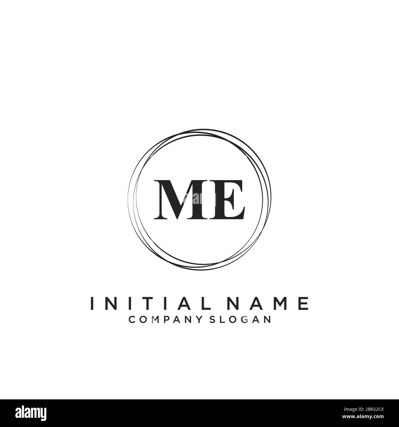 Initial ME beauty monogram and elegant logo design Stock Vector
