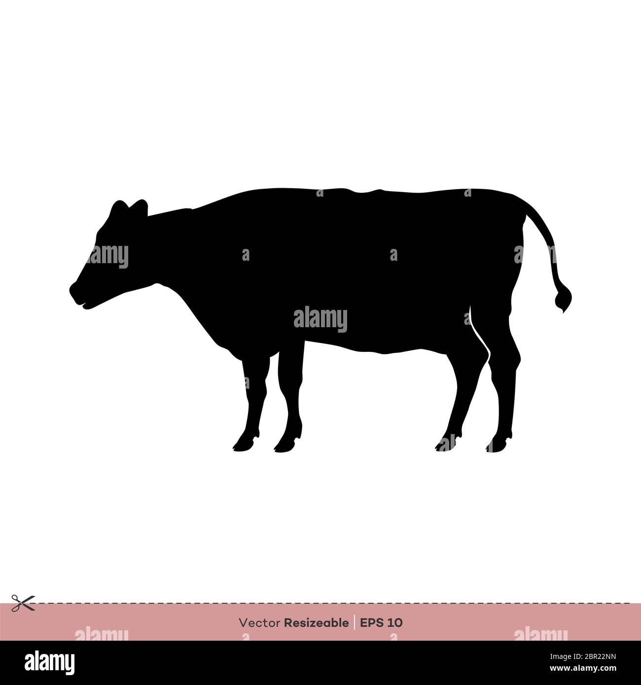 Cow Silhouette Vector Logo Template Illustration Design Stock Photo