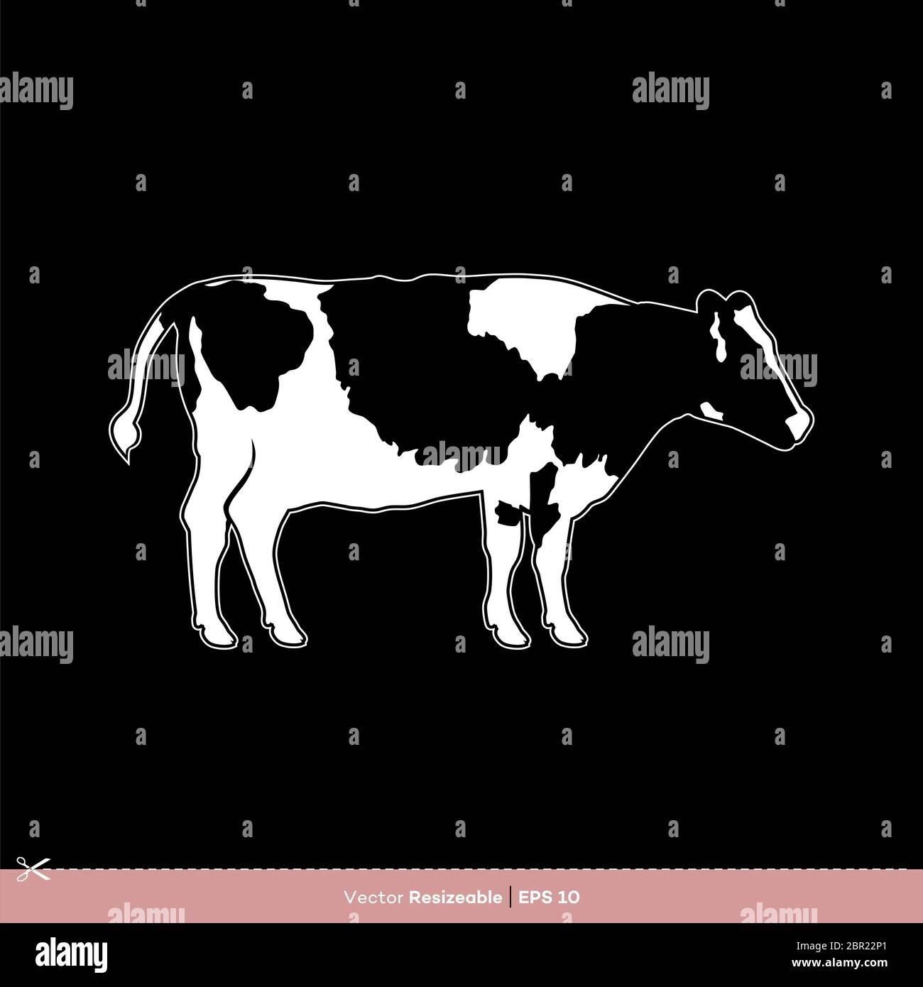 Cow Silhouette Vector Logo Template Illustration Design Stock Photo