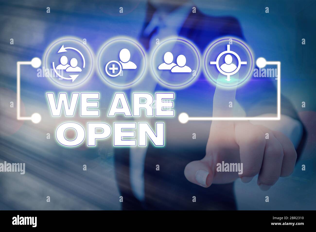 Conceptual hand writing showing We Are Open. Concept meaning no ...