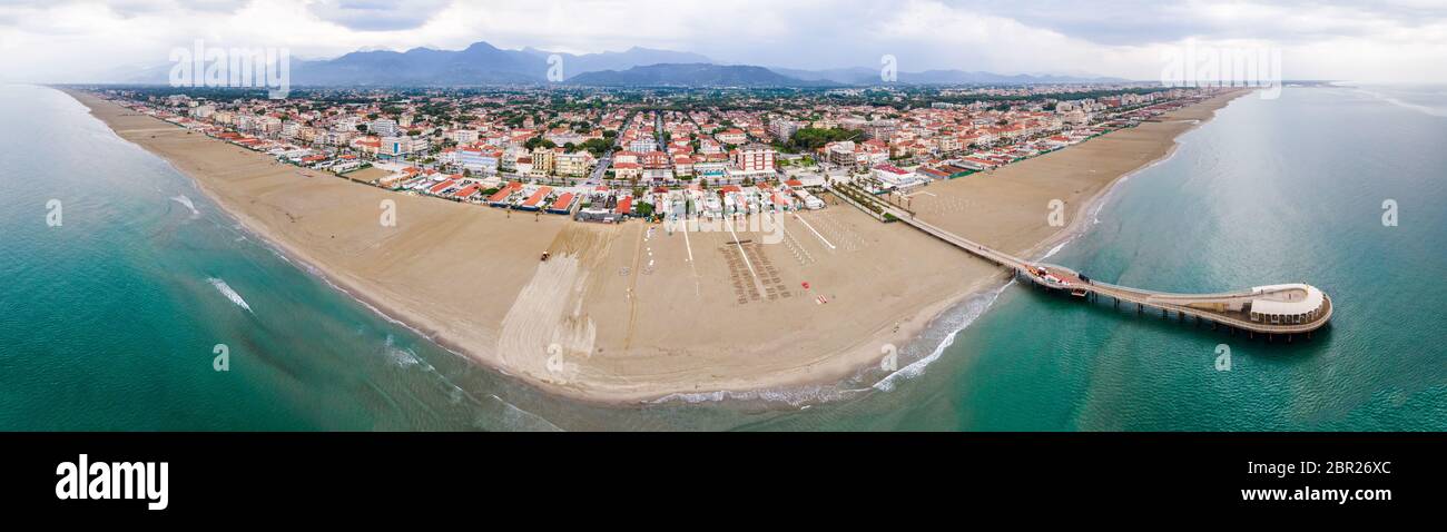 Aerial view of Lido di Camaiore, Italy Stock Photo