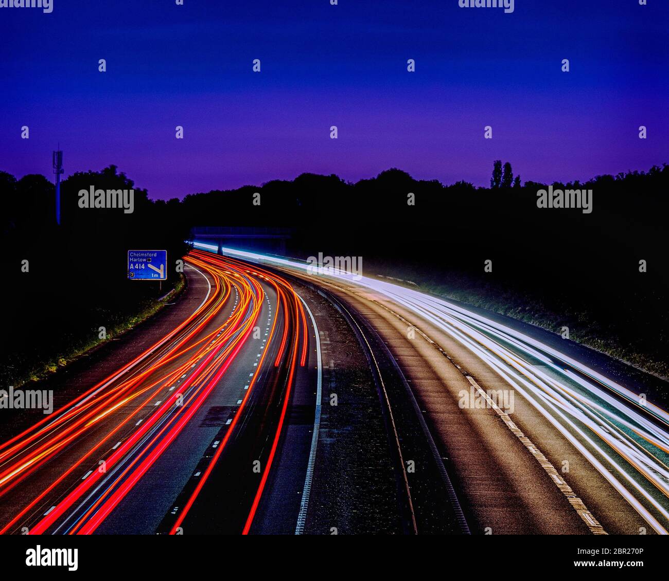 motorway at night Stock Photo