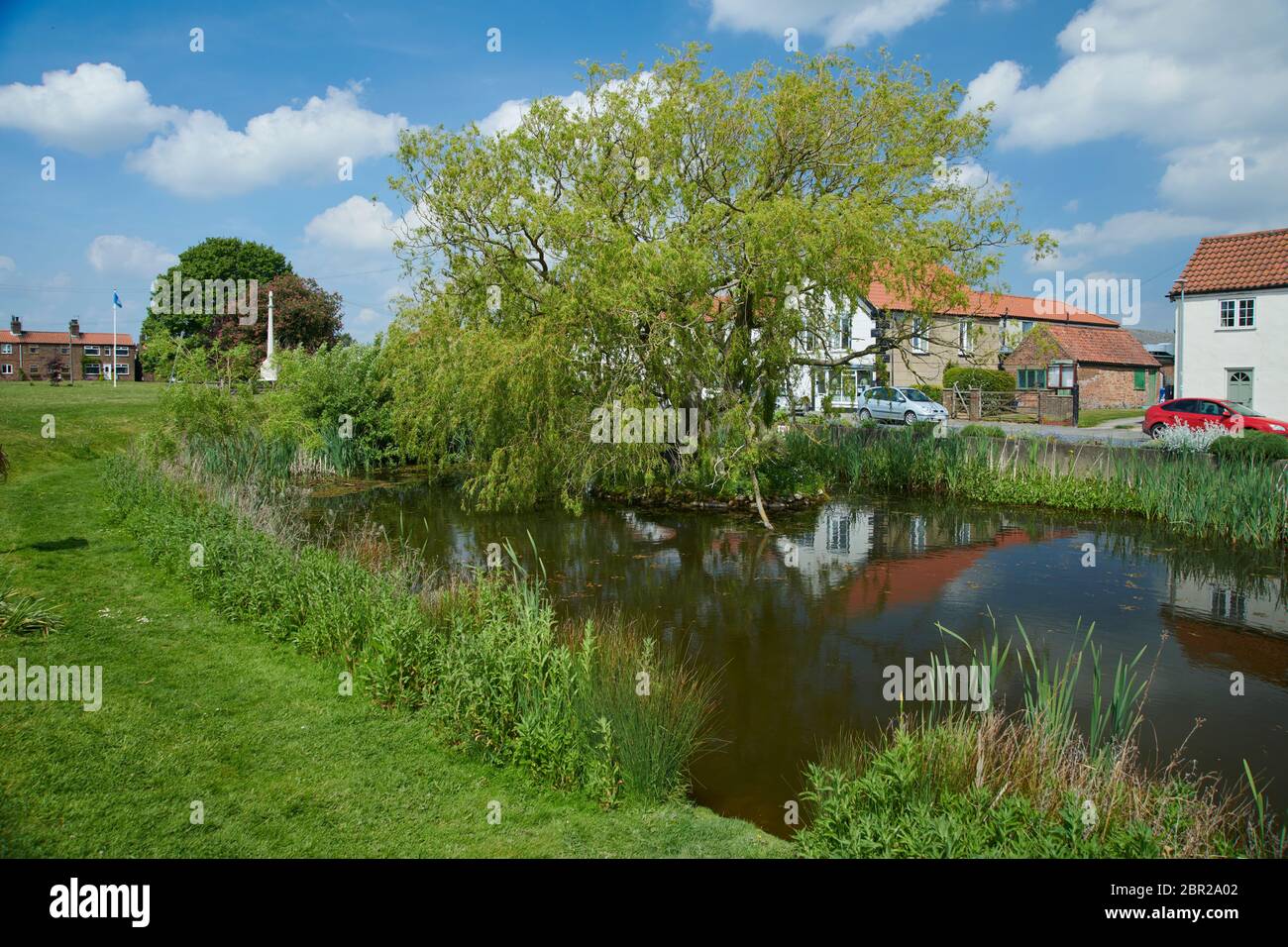 The Village pond and green, Hutton Cranswick in East Yorkshire, UK, GB