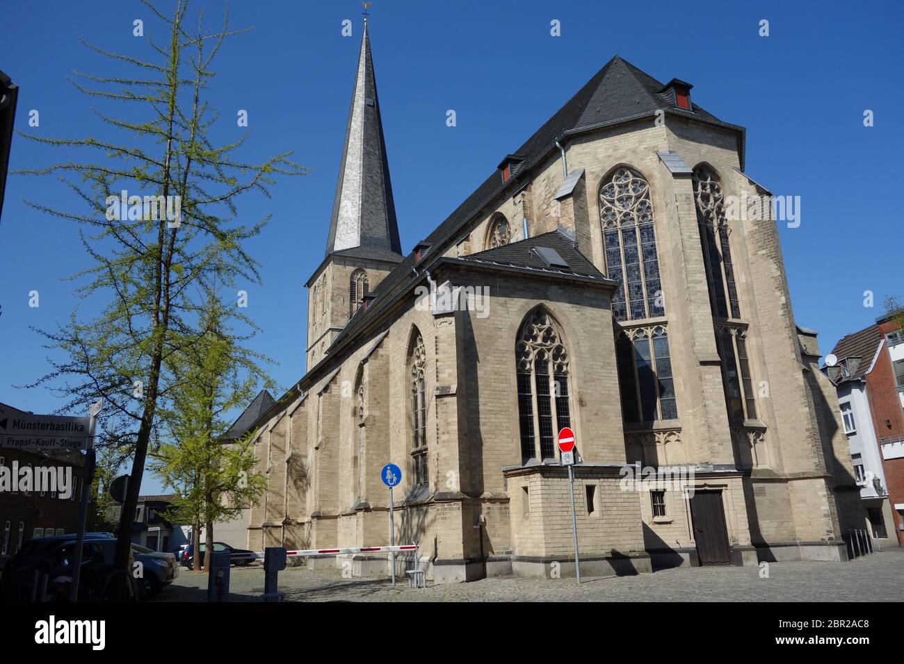 view to the City Church in Moenchengladbach Stock Photo