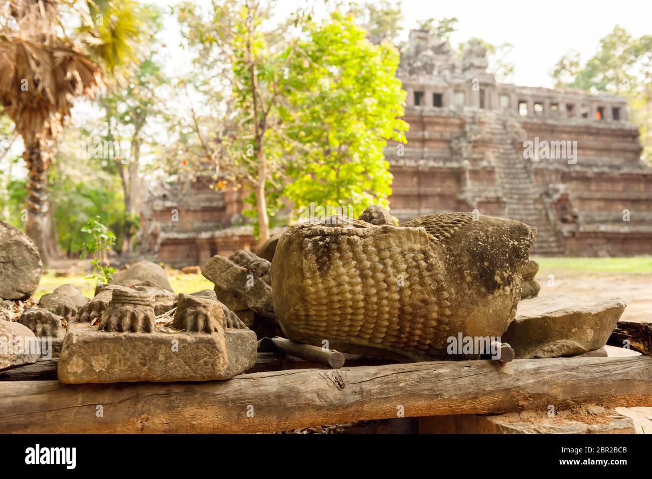 Collected ruins at Phimeanakas. Angkor Thom. Angkor, UNESCO World Heritage Site, Siem Reap Province, Cambodia, Southeast Asia Stock Photo