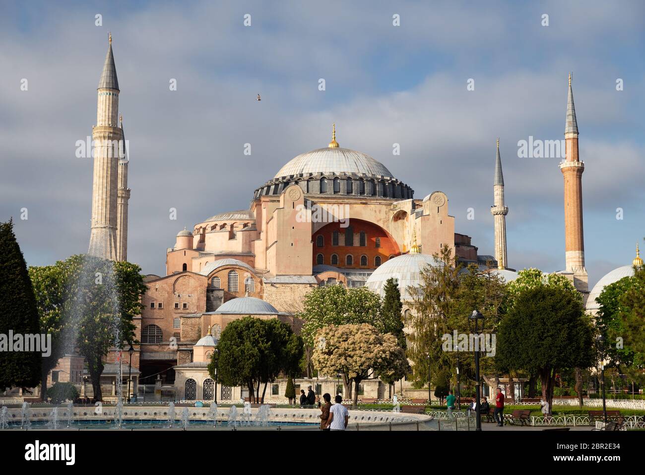 ISTANBUL, TURKEY - MAY 13, 2020: Daily life in Sultanahmet Square during Coronavirus Pandemic Stock Photo