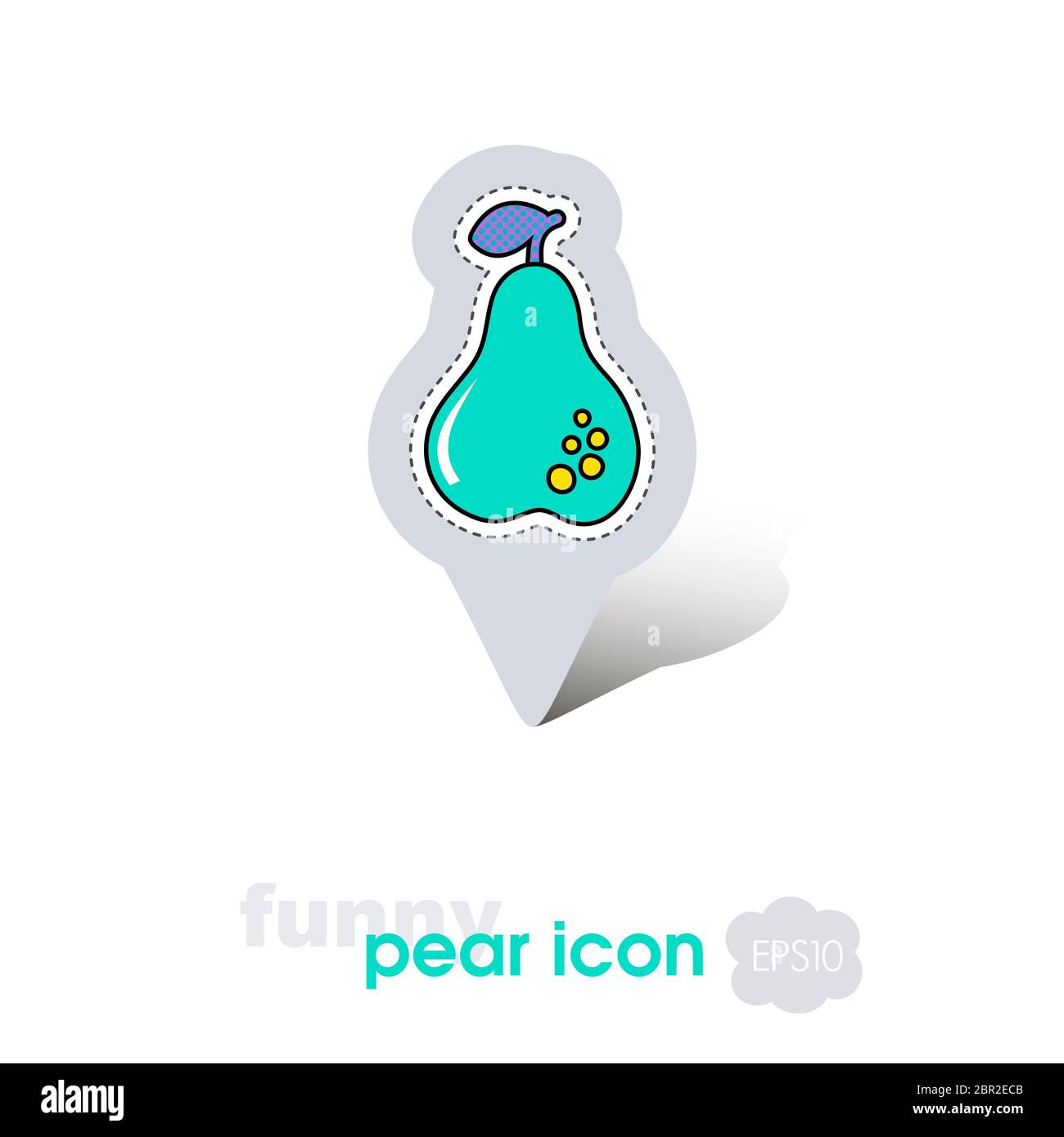 Pear pin map icon. Pear fruit sign. Map pointer. Map markers. Vector