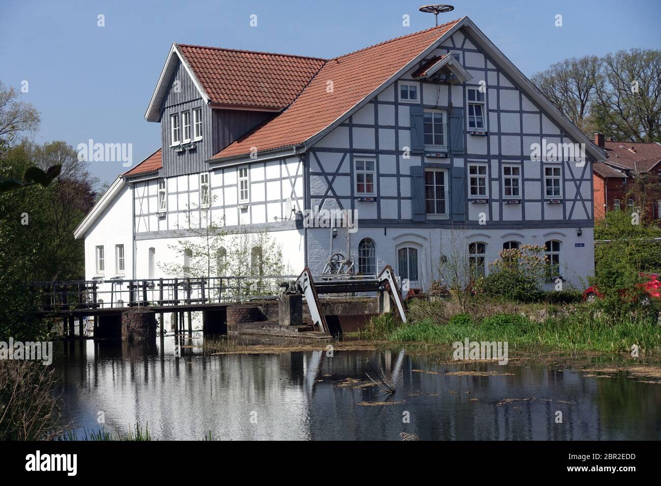 historische Wassermühle Oldenstadt, Hansestadt Uelzen, Niedersachsen, Deutschland Stock Photo