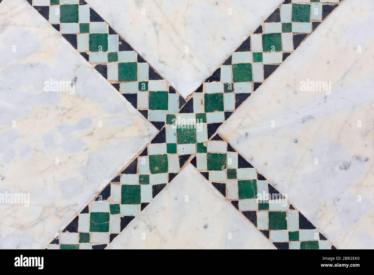 pattern detail forming an x ​​formed with small tiles Stock Photo