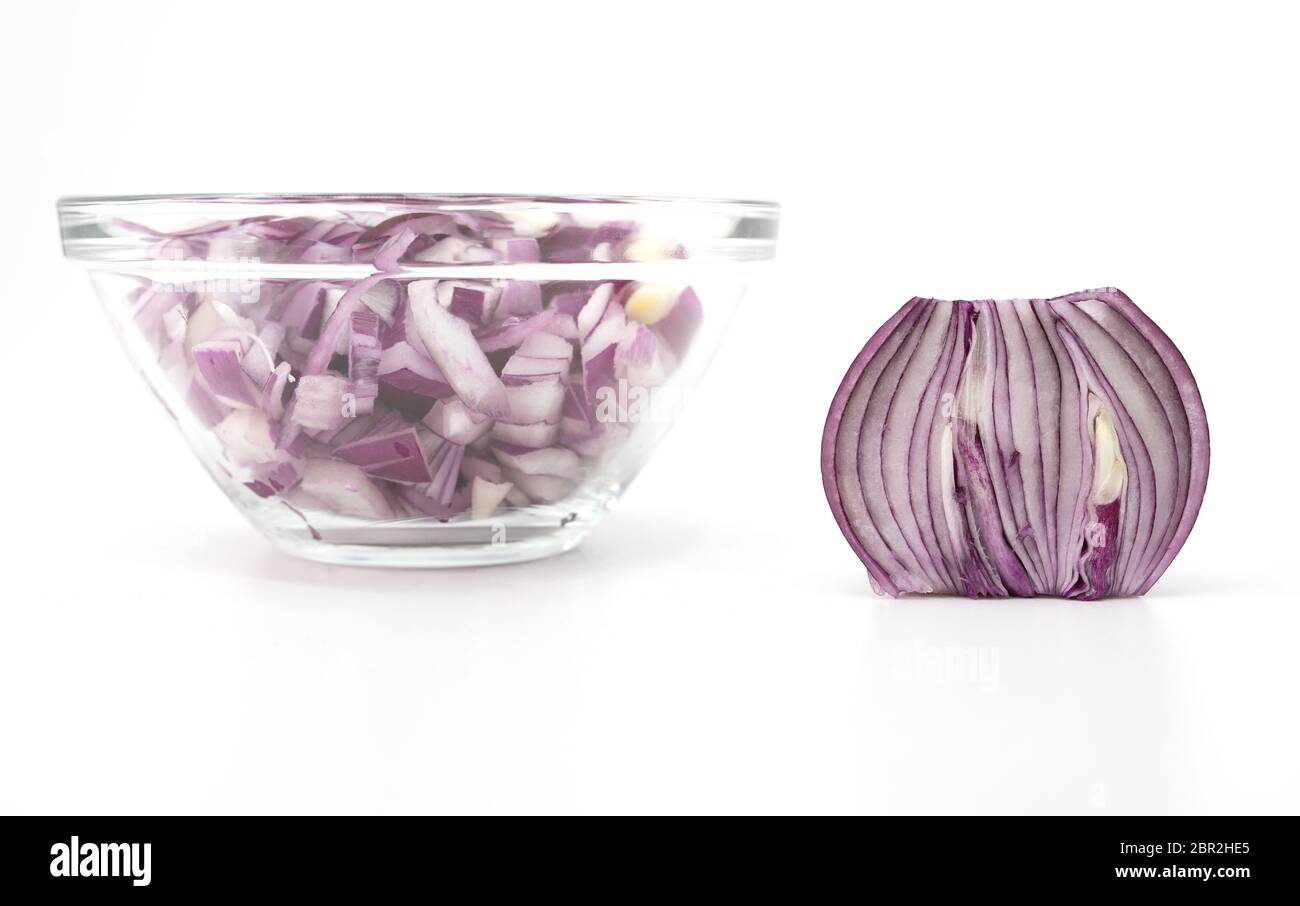 Diced onion half hi-res stock photography and images - Alamy