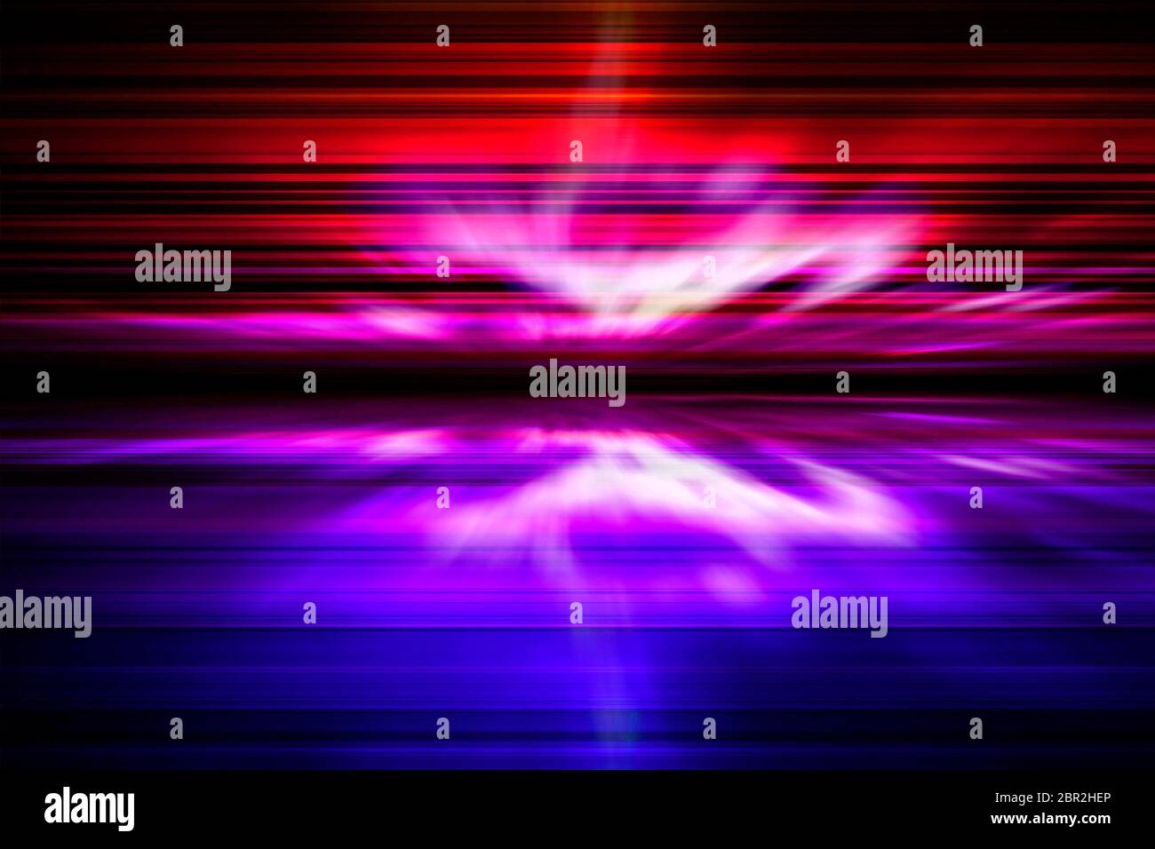 Reflected red and blue light burst background Stock Photo Alamy