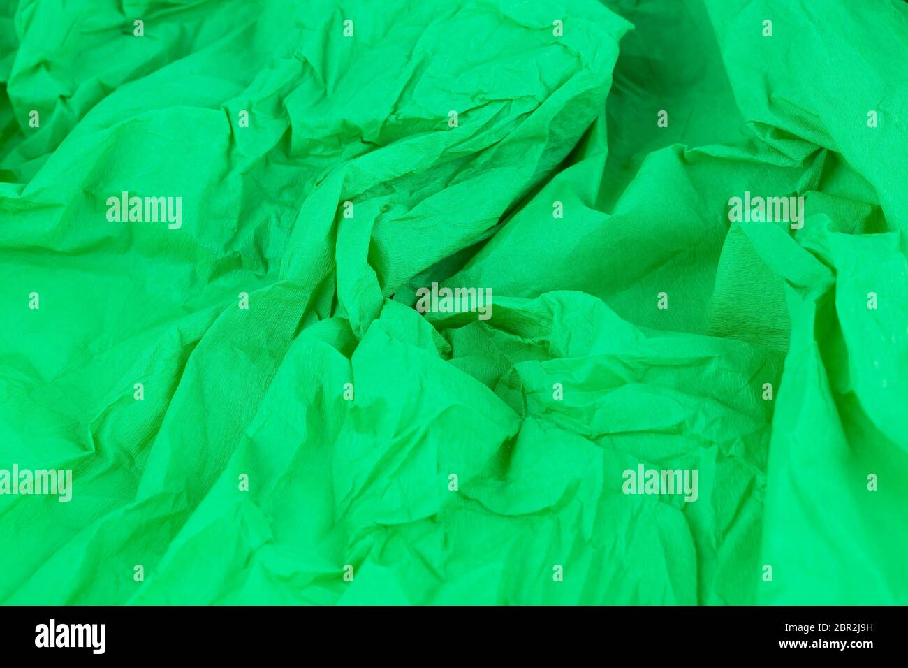 Crumpled green crepe paper texture as a background Stock Photo Alamy