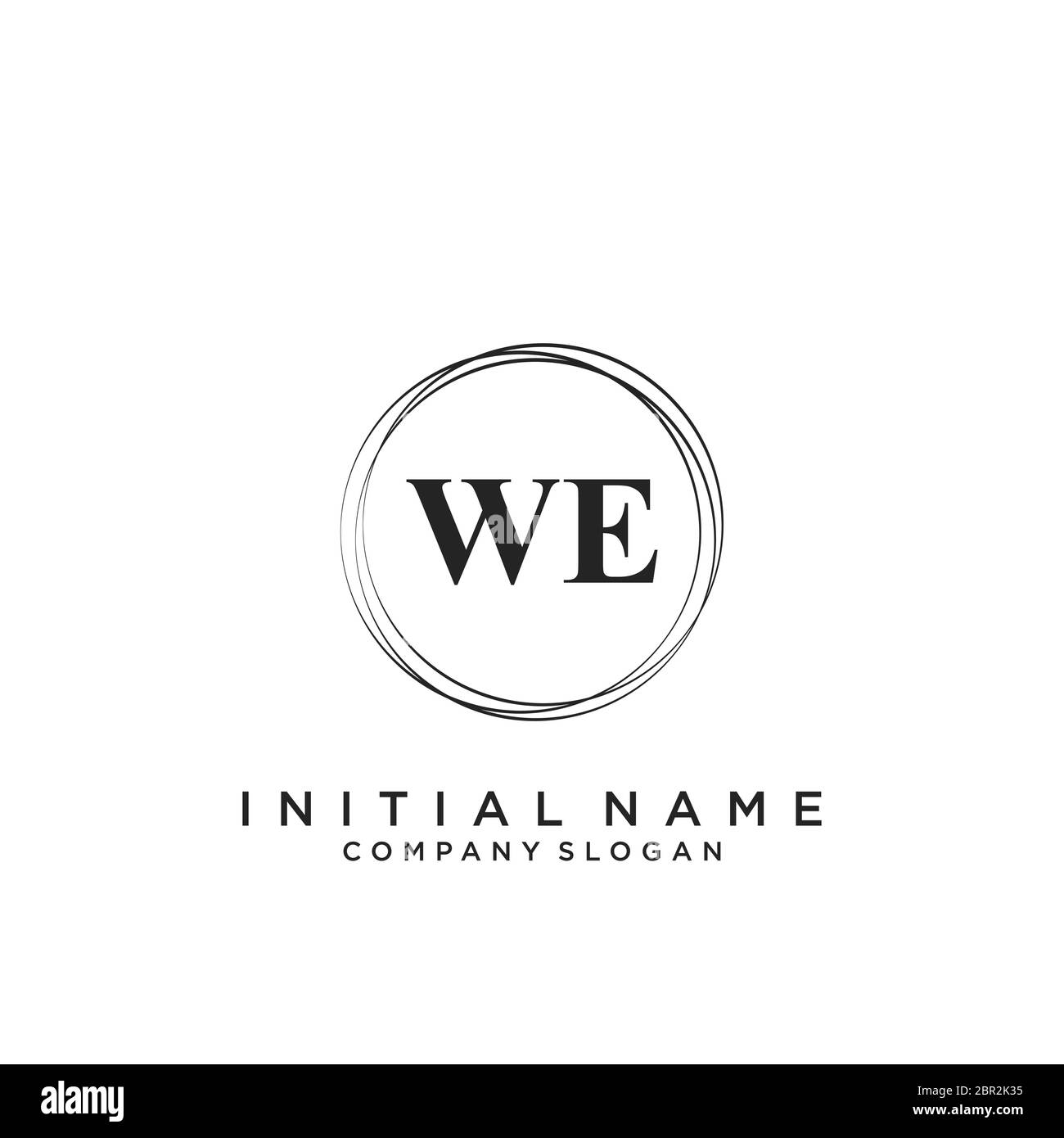 Initial WE beauty monogram and elegant logo design Stock Vector