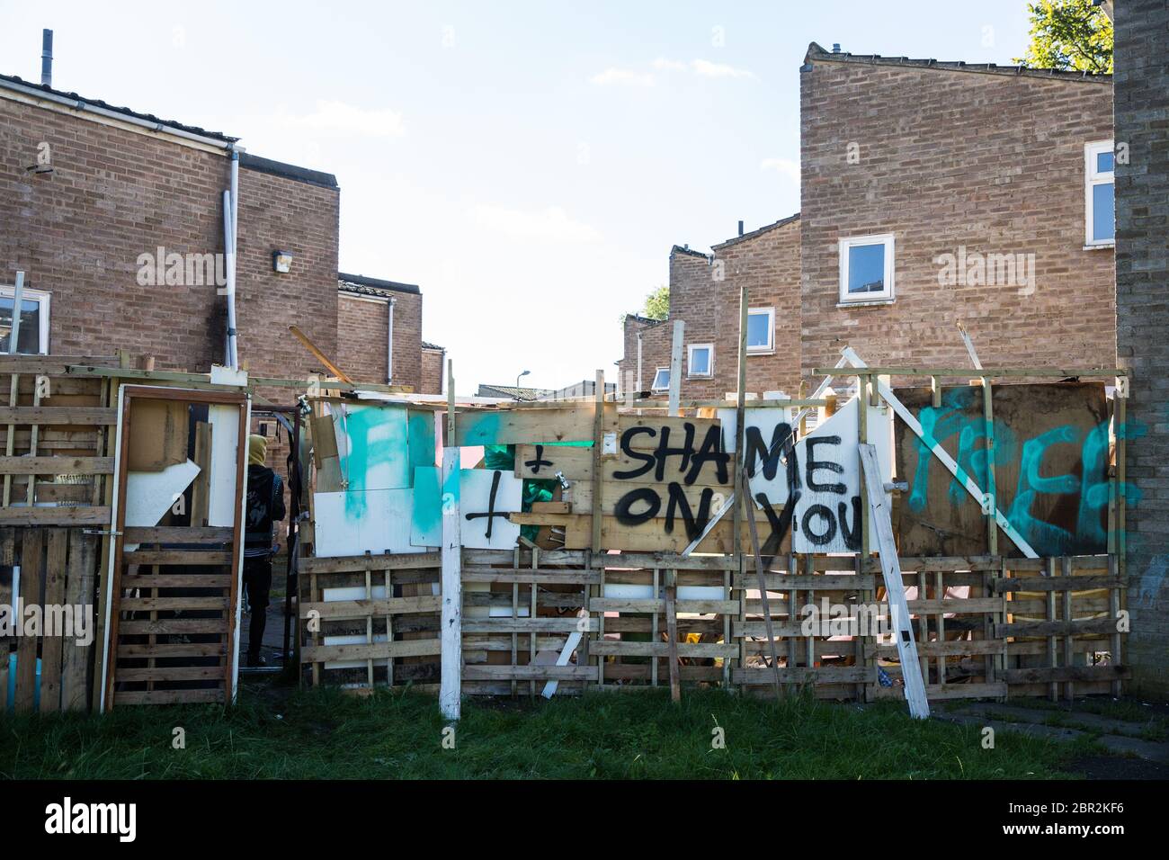 London, UK. 23 September, 2015. A barricade erected by housing