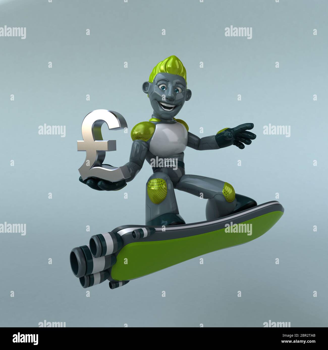 Green Robot - 3D Illustration Stock Photo - Alamy