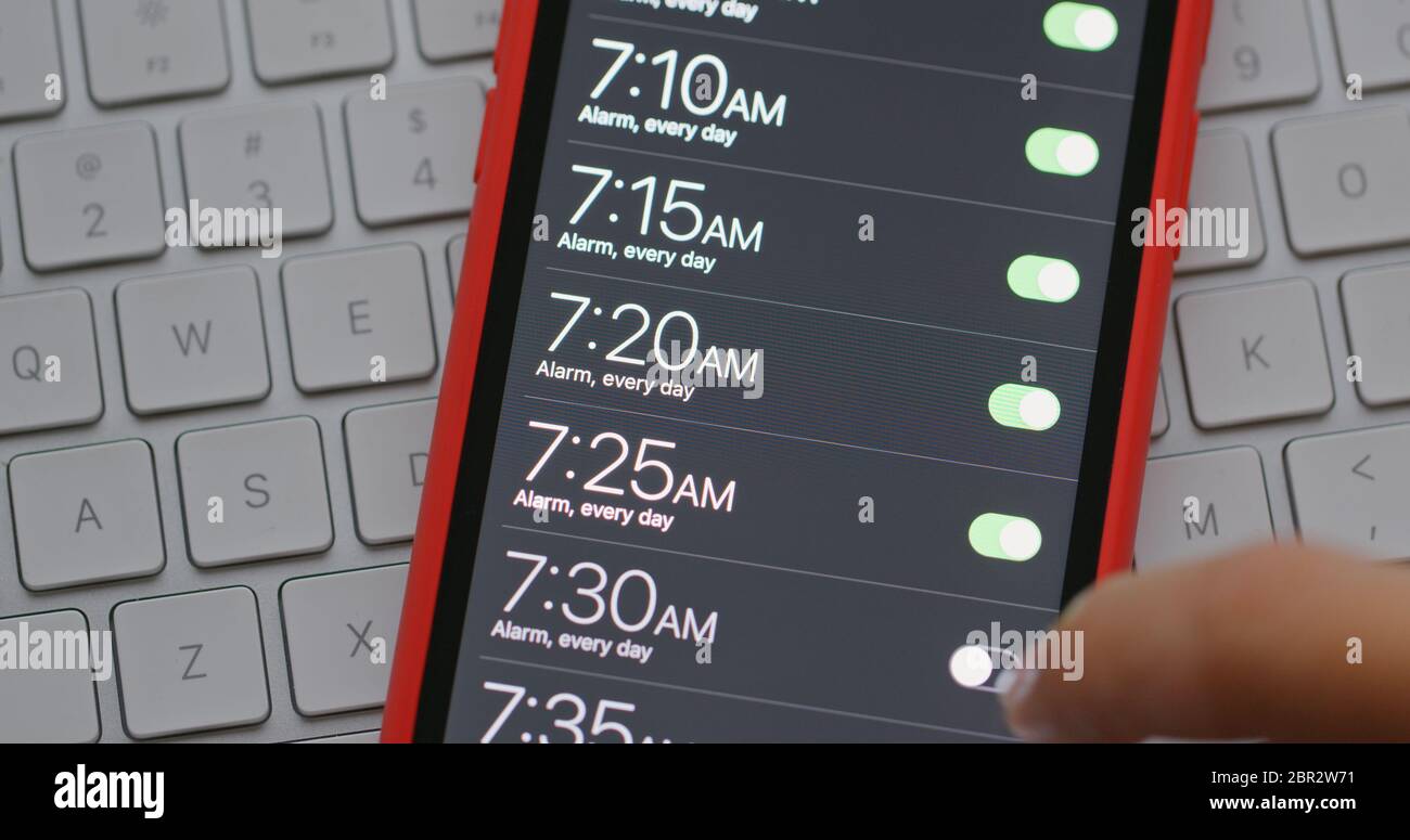 Set alarm for wake up Stock Photo Alamy