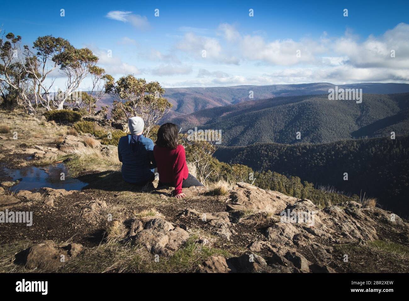 Young couple contemplating the horizon Stock Photo