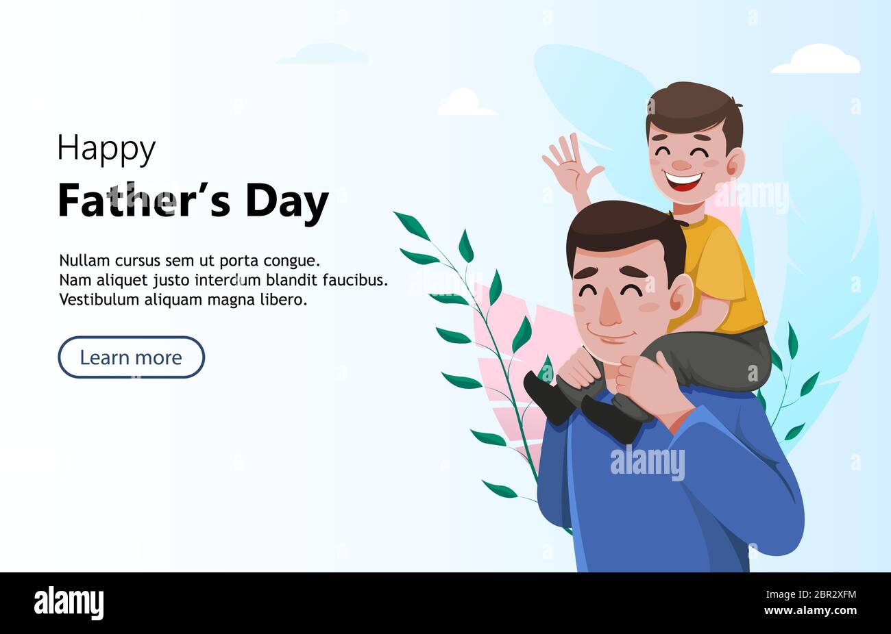 Happy Father's day greeting card. Handsome dad holding his son on  shoulders. Vector illustration, usable for website, landing page etc Stock  Vector Image & Art - Alamy