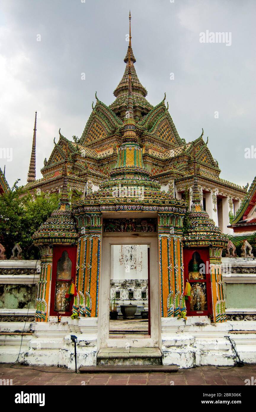 The Temple of the Reclining Buddha, in Bangkok. Stock Photo