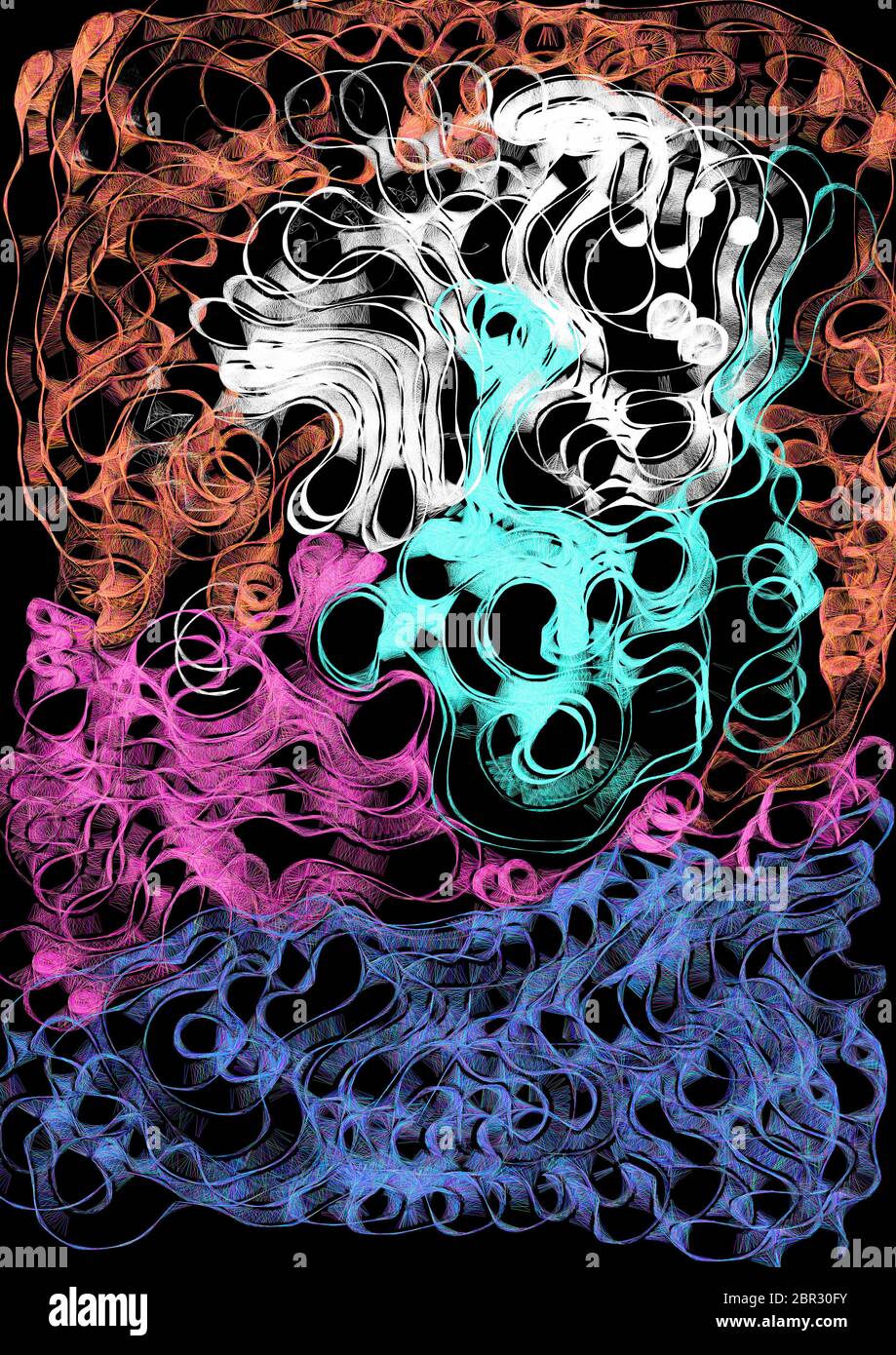 abstract colorful graphic background, A3 format (20x60cms Stock Photo