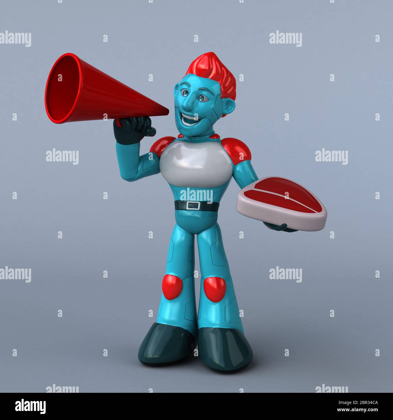 Red Robot - 3D Illustration Stock Photo - Alamy