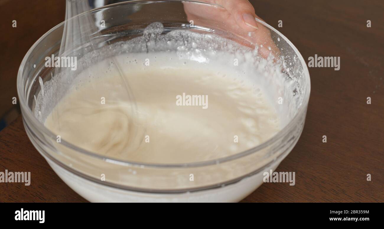 Mix flour prepare for cake Stock Photo - Alamy