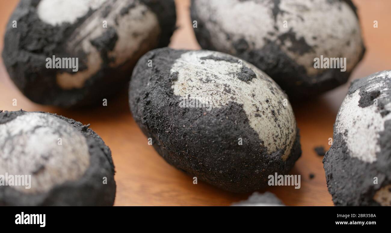 Black salted duck egg Stock Photo Alamy