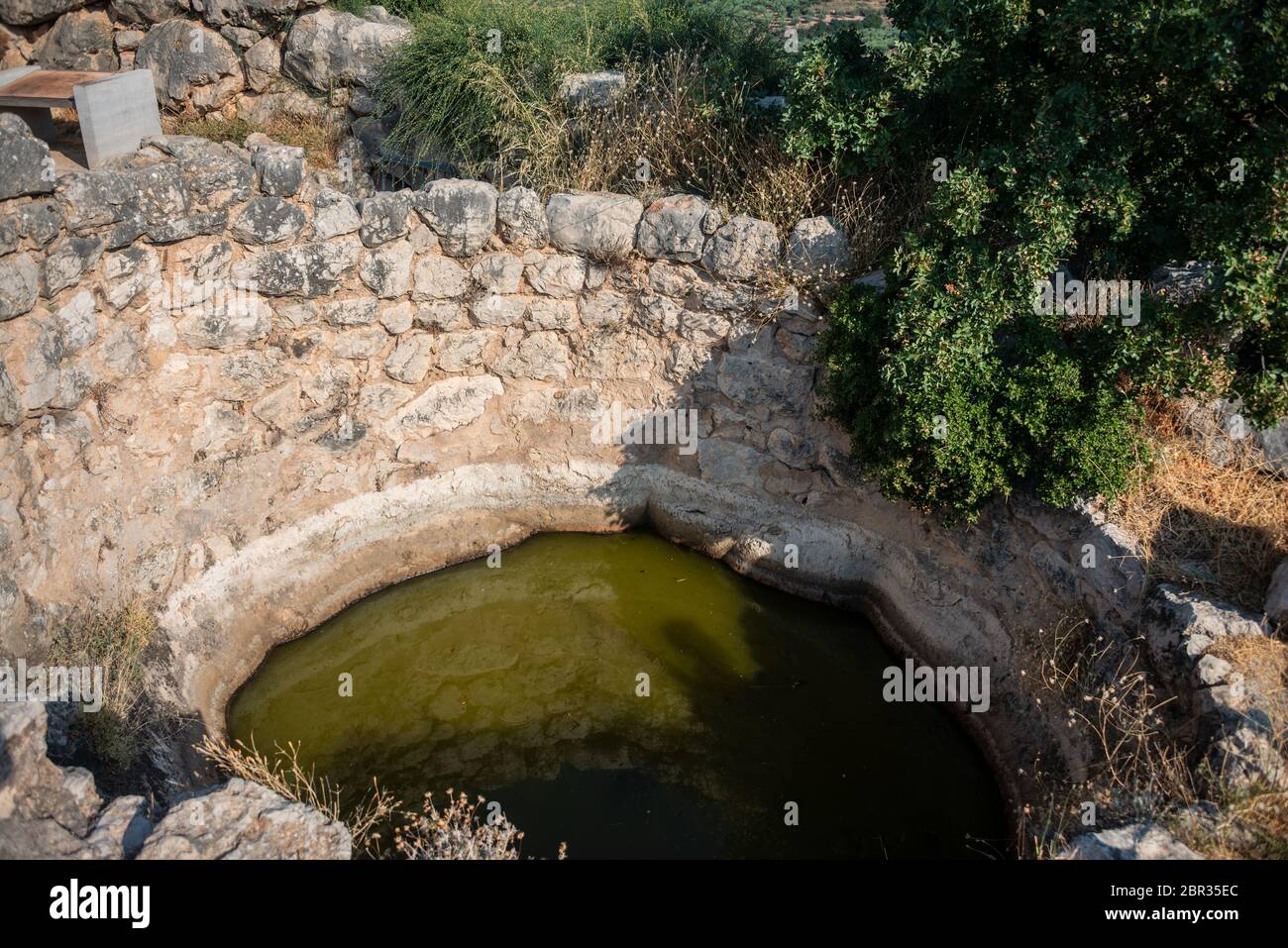 cistern or water tank.Under it is a layer of sand and another vessel for purified water. The ancient Greeks knew filtration technology. Stock Photo