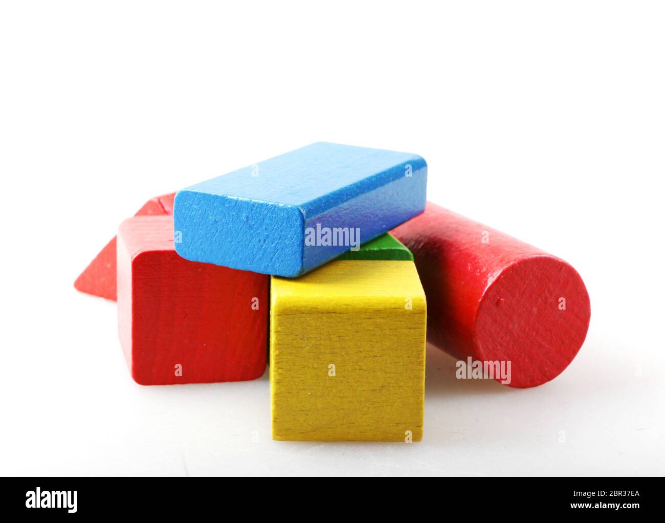 Wooden Block Isolated On White Background Stock Photo - Alamy