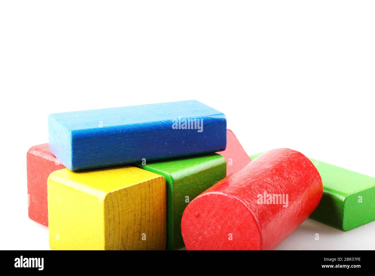 Wooden Block Isolated On White Background Stock Photo - Alamy