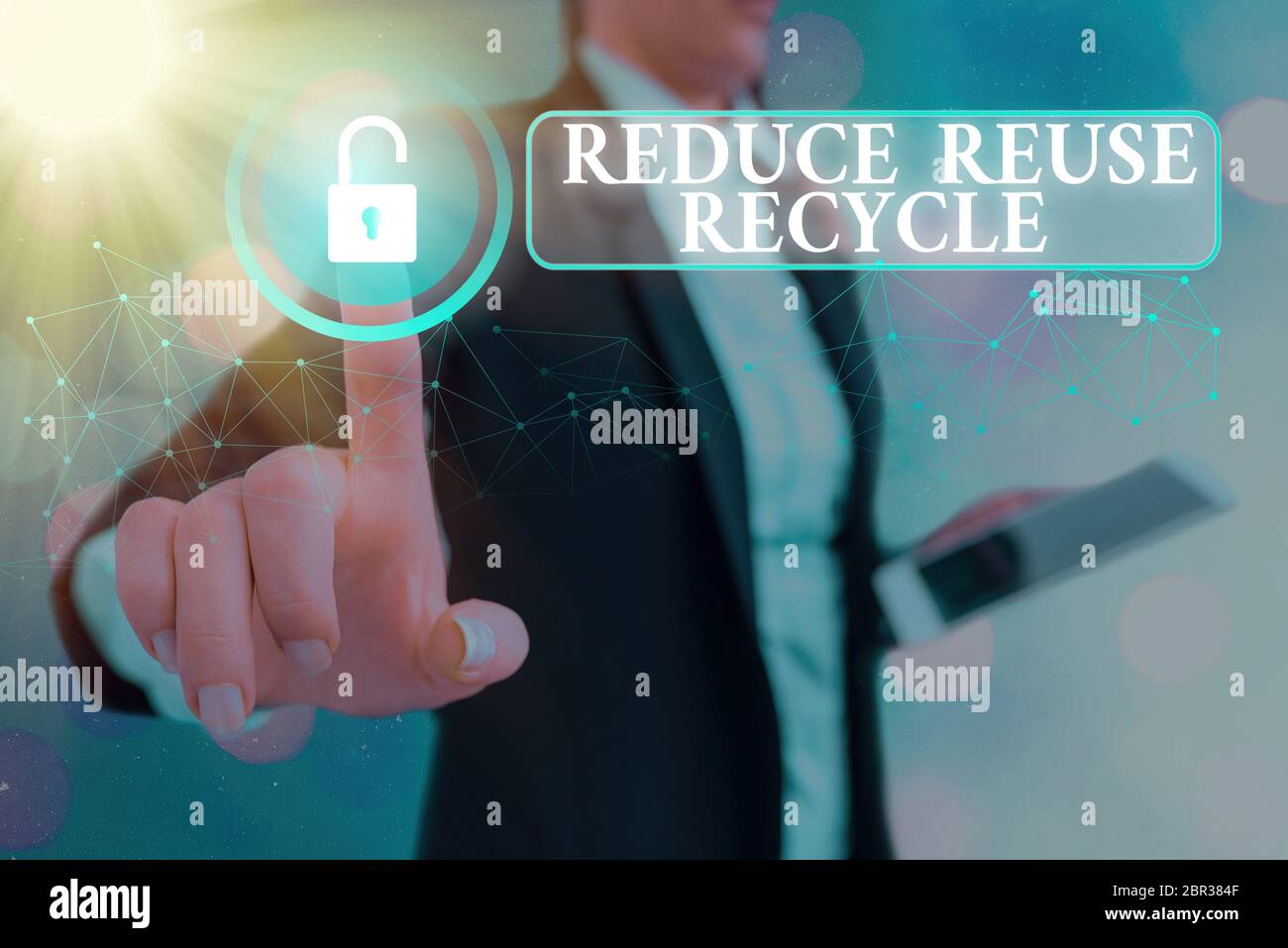 Writing note showing Reduce Reuse Recycle. Business concept for ...