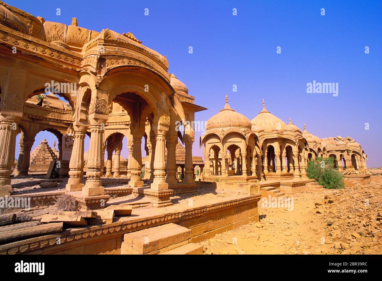 Royal Chhatri cenotaphs at Bada Bagh, Jaisalmer, Rajasthan, India Stock ...