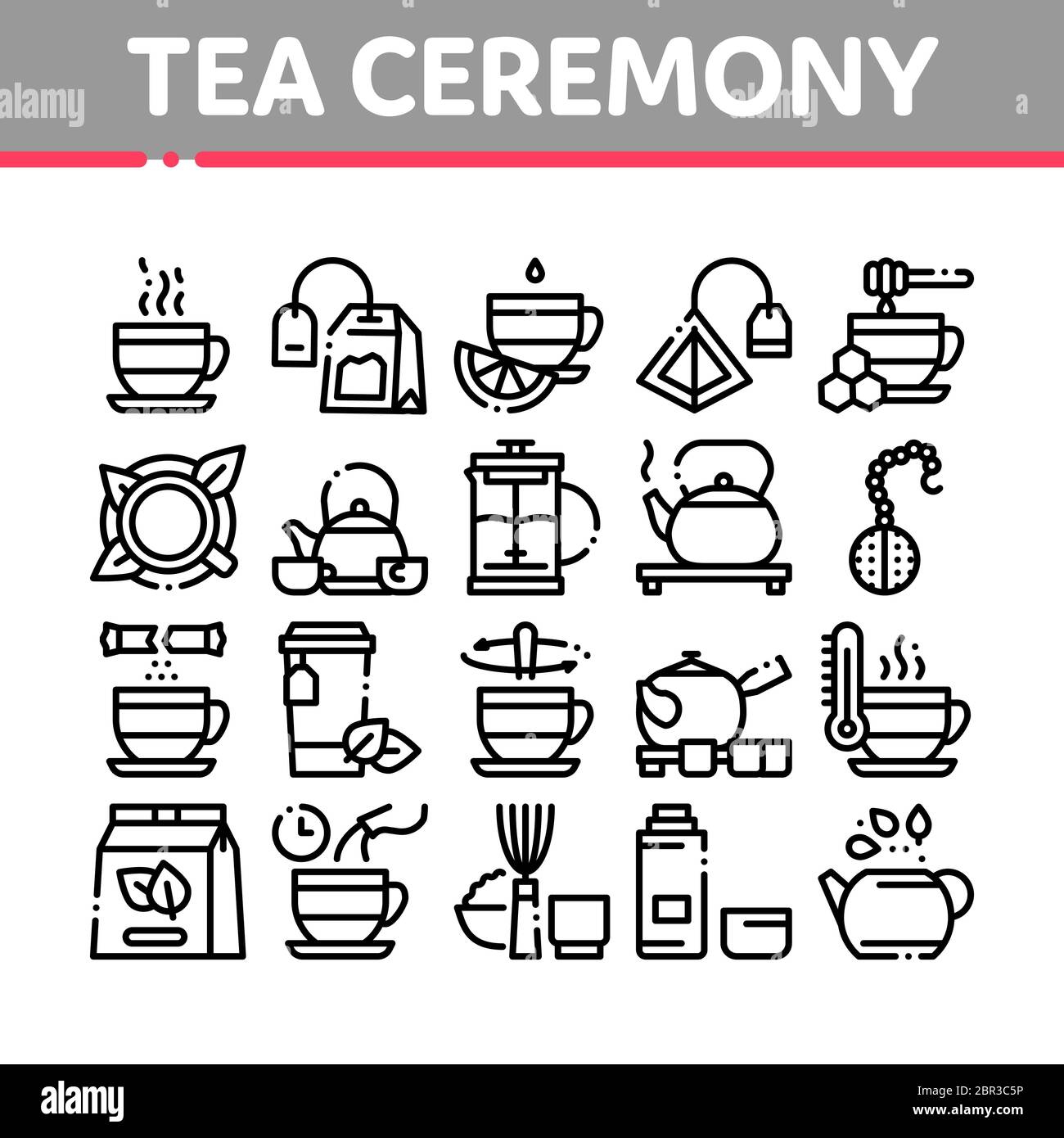 Tea Ceremony Tradition Collection Icons Set Vector Stock Vector Image ...